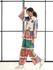 Women Multi Colour Conversational Printed Shirt With Pants-SFSETS95984