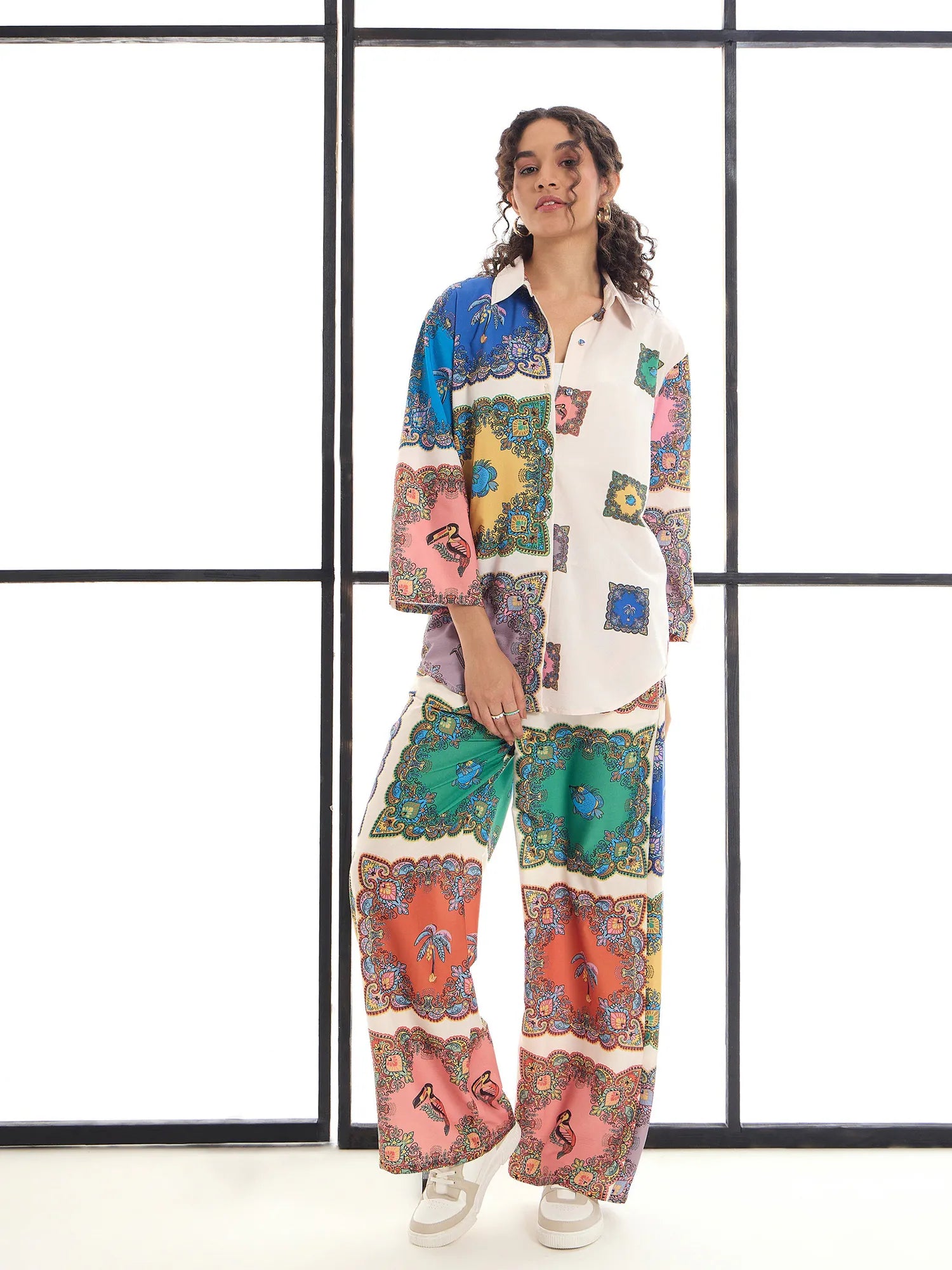 Women's Printed Shirt & Pants Co Ord Sets | Colorful Two Piece...
