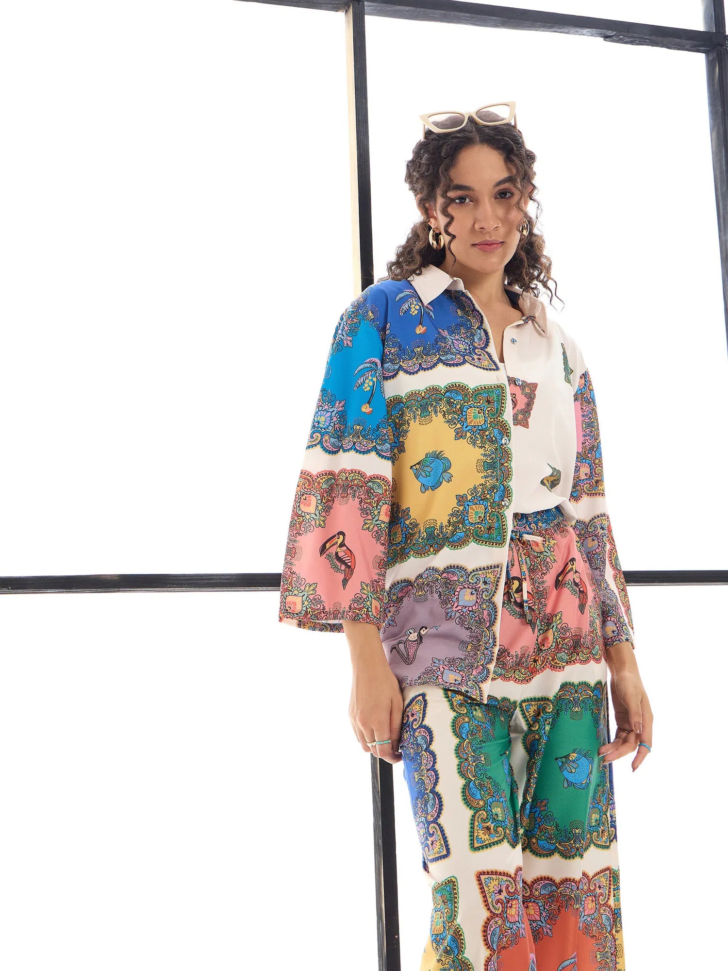 Women's Printed Shirt & Pants Co Ord Sets | Colorful Two Piece...