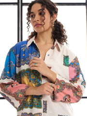 Women Multi Colour Conversational Printed Shirt With Pants-SFSETS95984