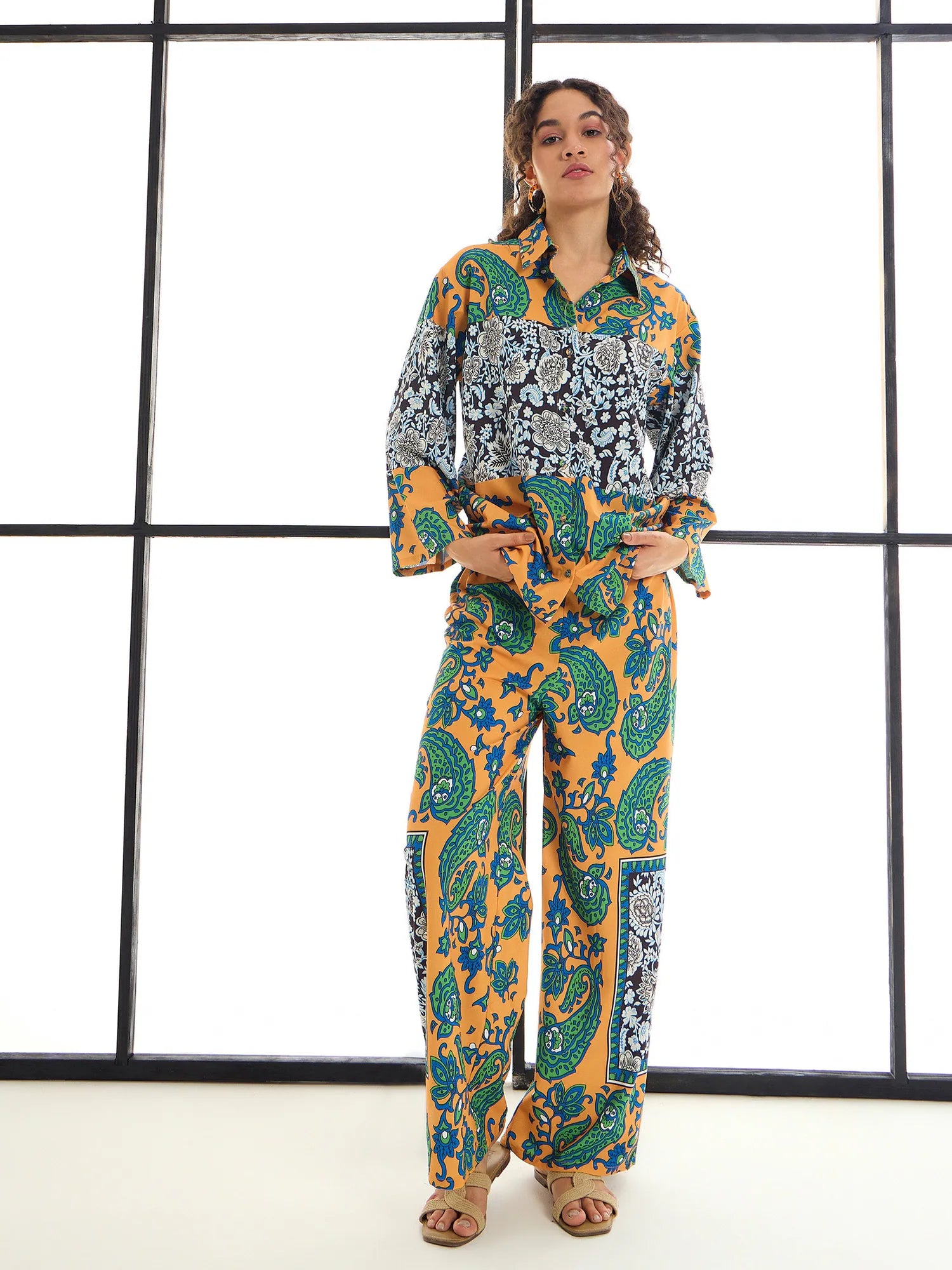 Paisley Print Lounge Sets for Women - Shirt & Pants Co Ords