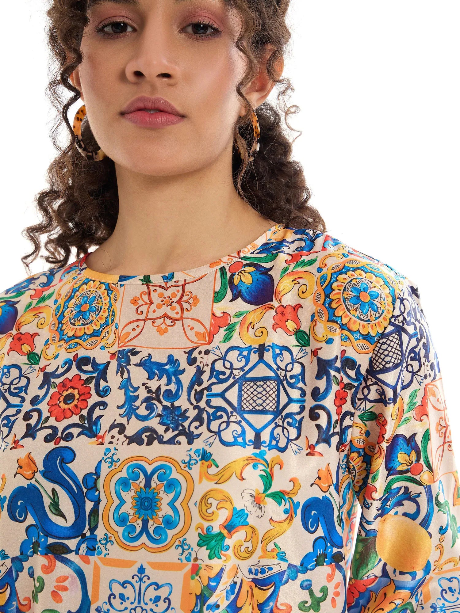Women's Colorful Lounge Co Ord Sets - Printed Top & Pants Set
