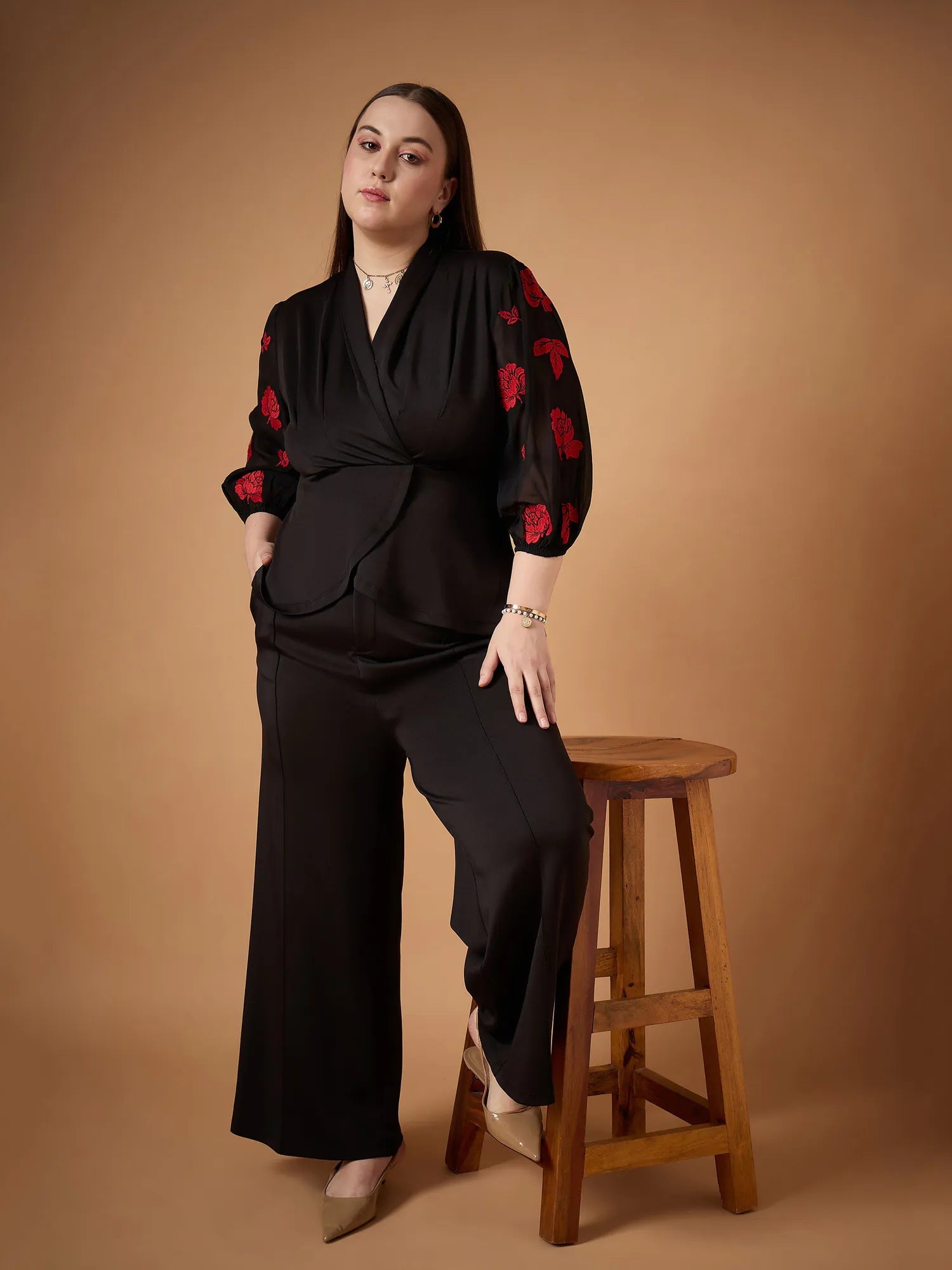 Black Embroidery Co Ord Set: Stylish Women's Two Piece Sets