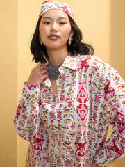 Women Pink & White Floral Shirt With Pants-SFSETS96139