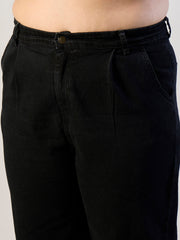 Women Jet Black Denim Peter Pan Top With Mom Fit Jeans-SFSETS96567