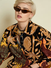 Women Black Boho Printed Shirt With Straight Pants-SFSETS96600