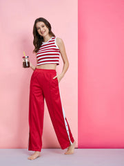 Women Printed Standard Red Jumpsuits & Sets