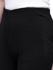 Women Black Button Down Full Sleeve Top with Track Pants