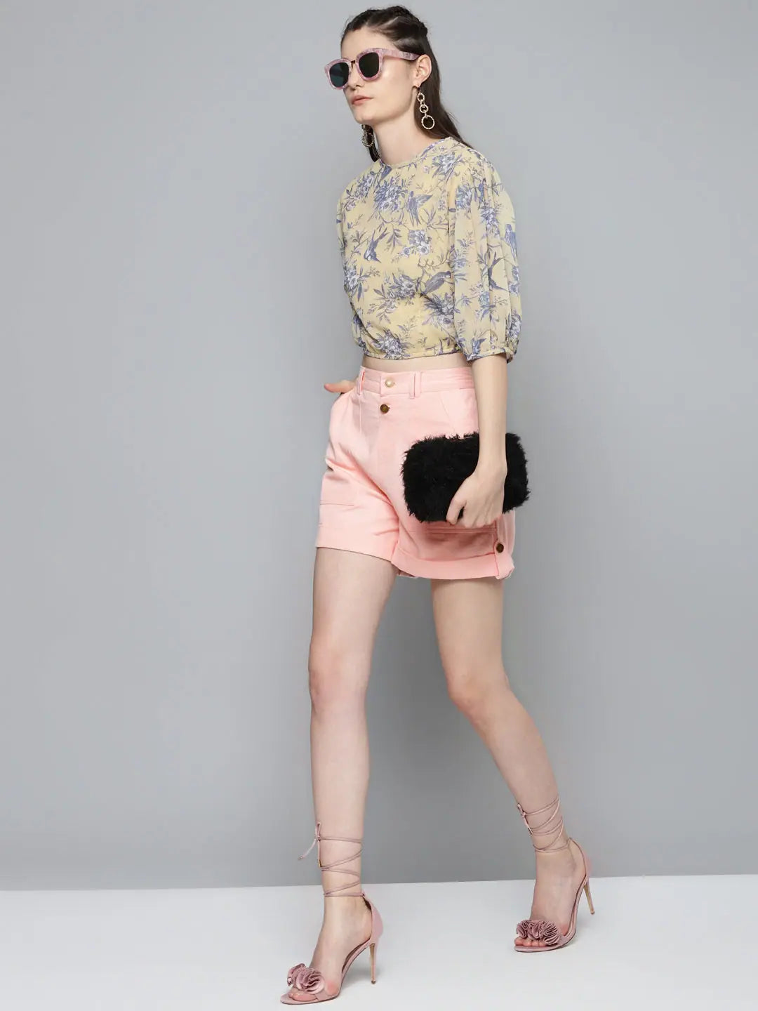 Pink Twill Shorts | Women's Lehenga Alternative | Cute & Casual