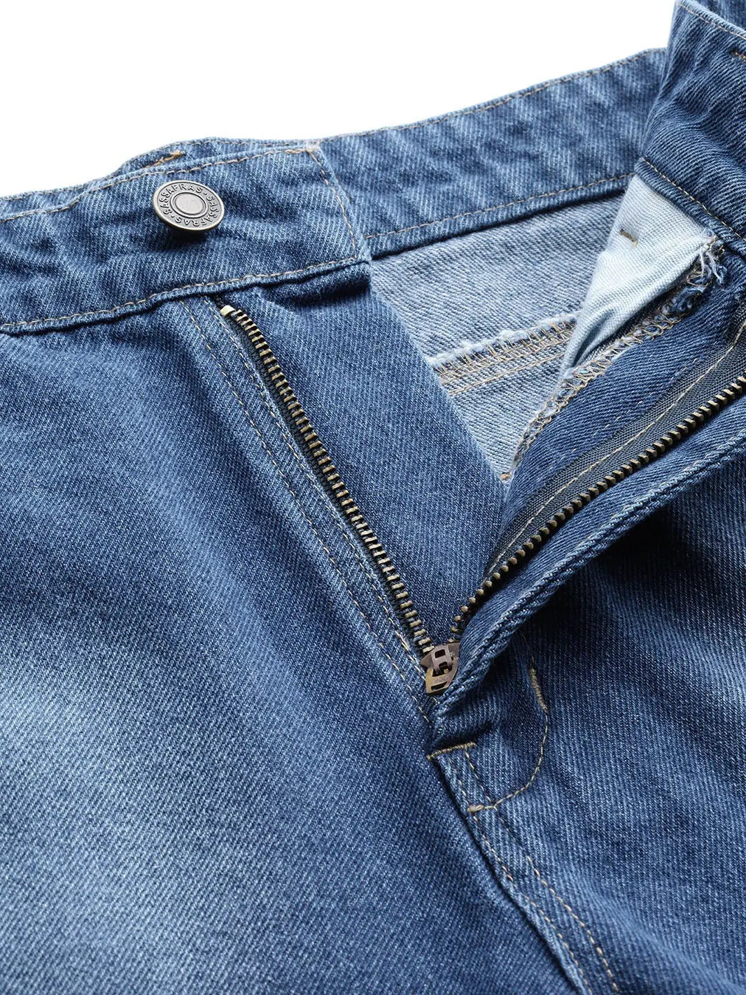 Blue Bleach Wash Frayed Shorts - Designer Lehenga Look for Women