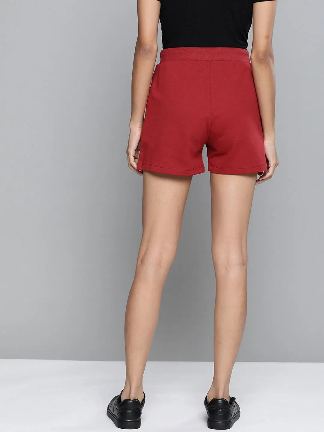 Maroon Terry Shorts | Comfort Fit with Drawstring Detail