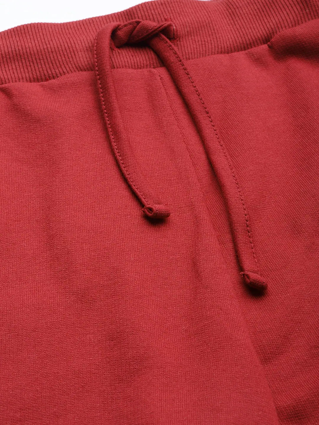 Maroon Terry Shorts | Comfort Fit with Drawstring Detail