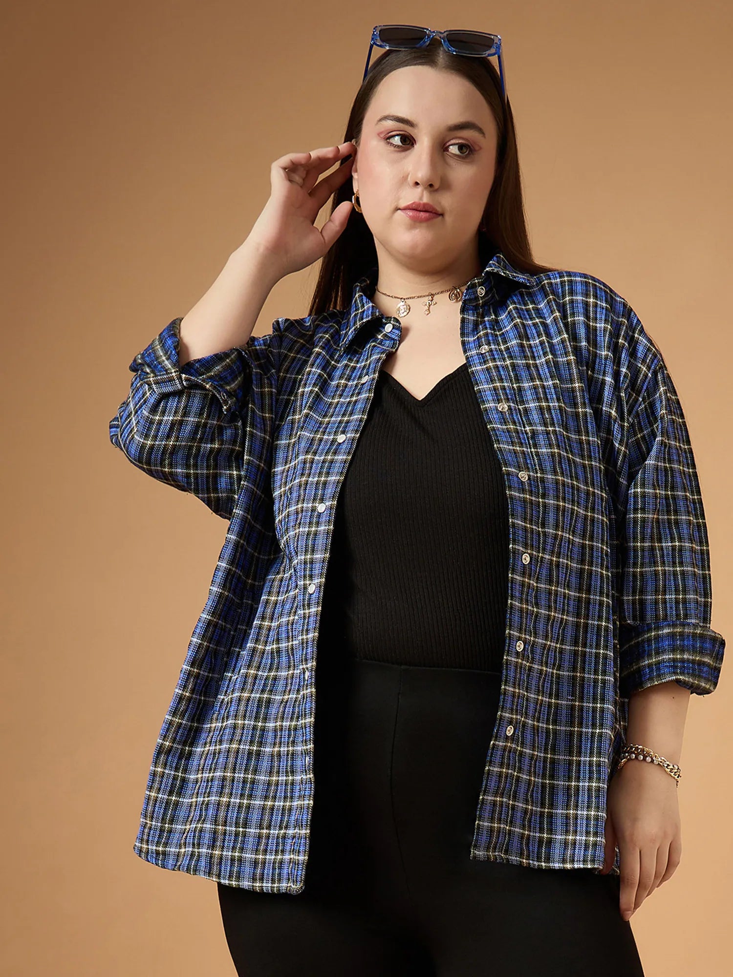 Flannel Check Shacket - Women's Fashion Jackets & Outerwear