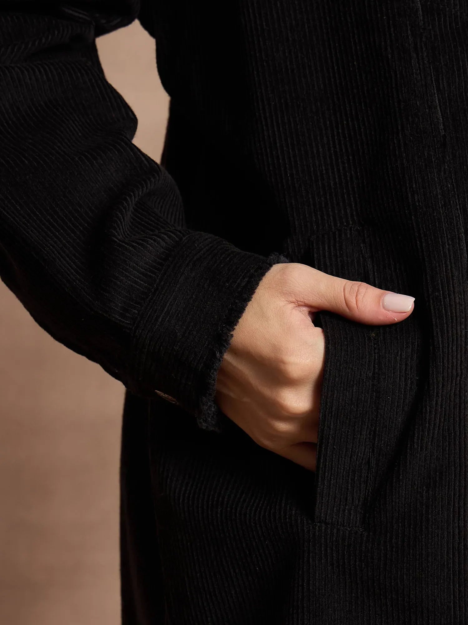 Black Corduroy Oversized Shacket | Trendy Jackets for Women