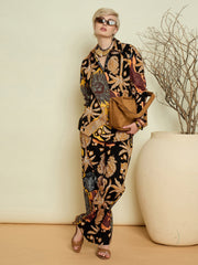 Women Black Boho Printed Regular Shirt-SFSHRT20709