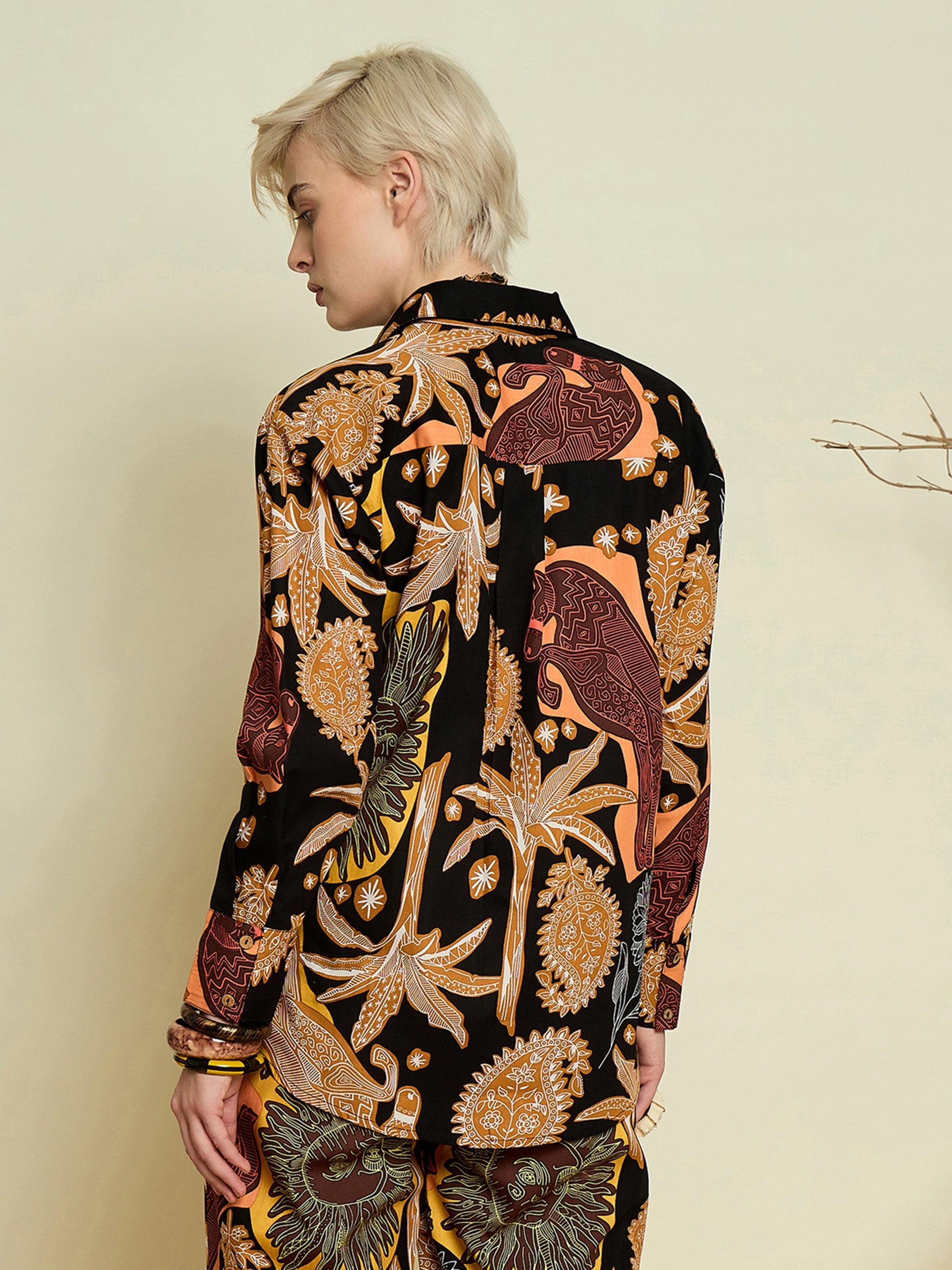 Women Black Boho Printed Regular Shirt-SFSHRT20709