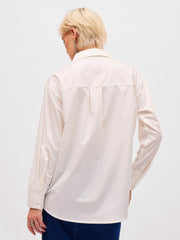 Women White Pearl Studded Regular Shirt-SFSHRT20715