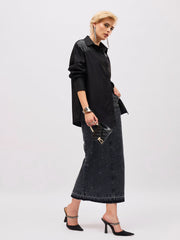Women Black Shoulder Embellished Slim Fit Shirt-SFSHRT20716