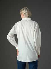 Women White Shoulder Patch Regular Shirt-SFSHRT20719