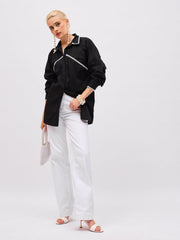 Women Black Ric Rac Lace Regular Fit Shirt-SFSHRT20727