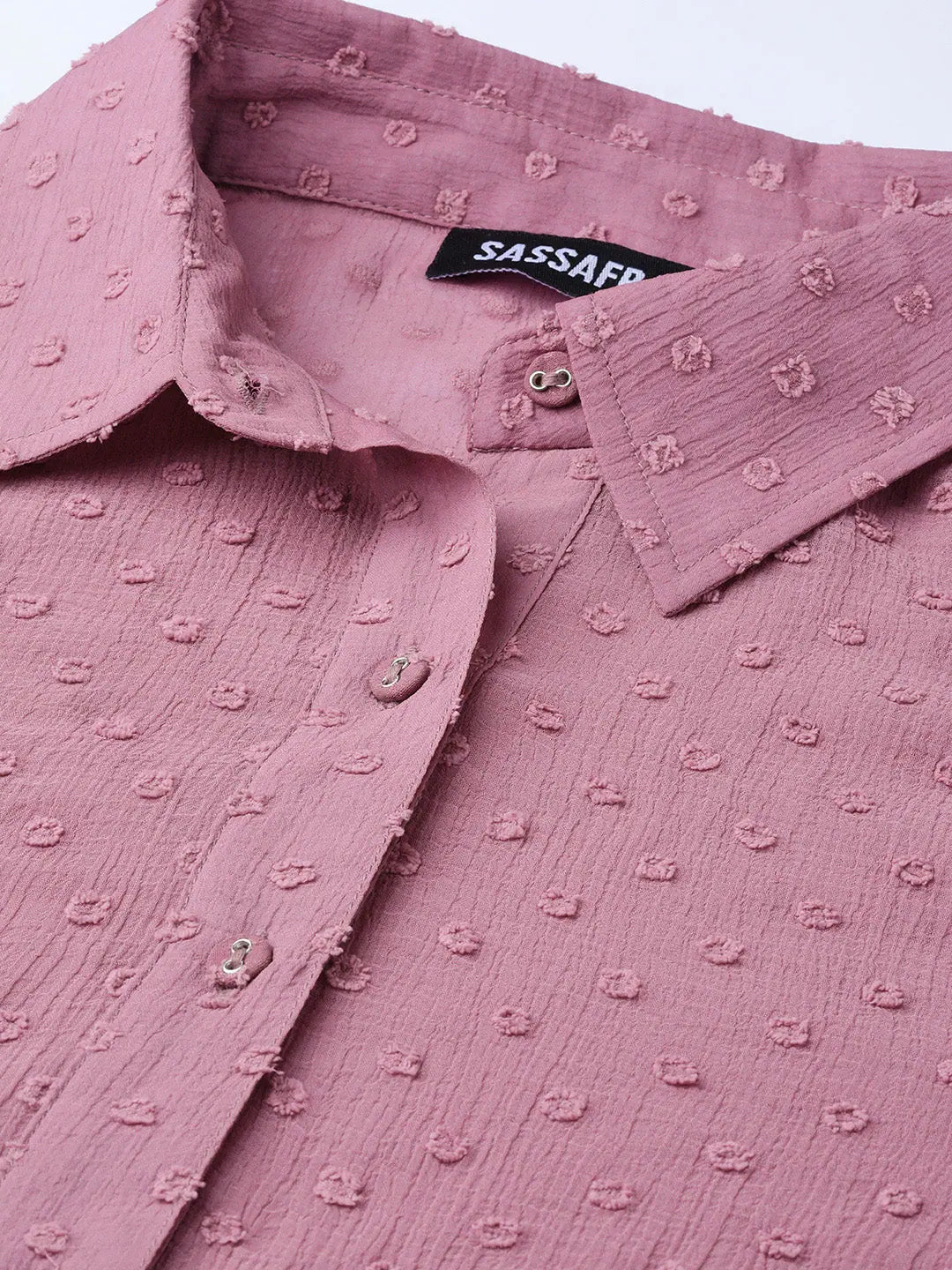 Purple Sheer Shirt - Dobby Boxy Top in Swiss Dobby Fabric