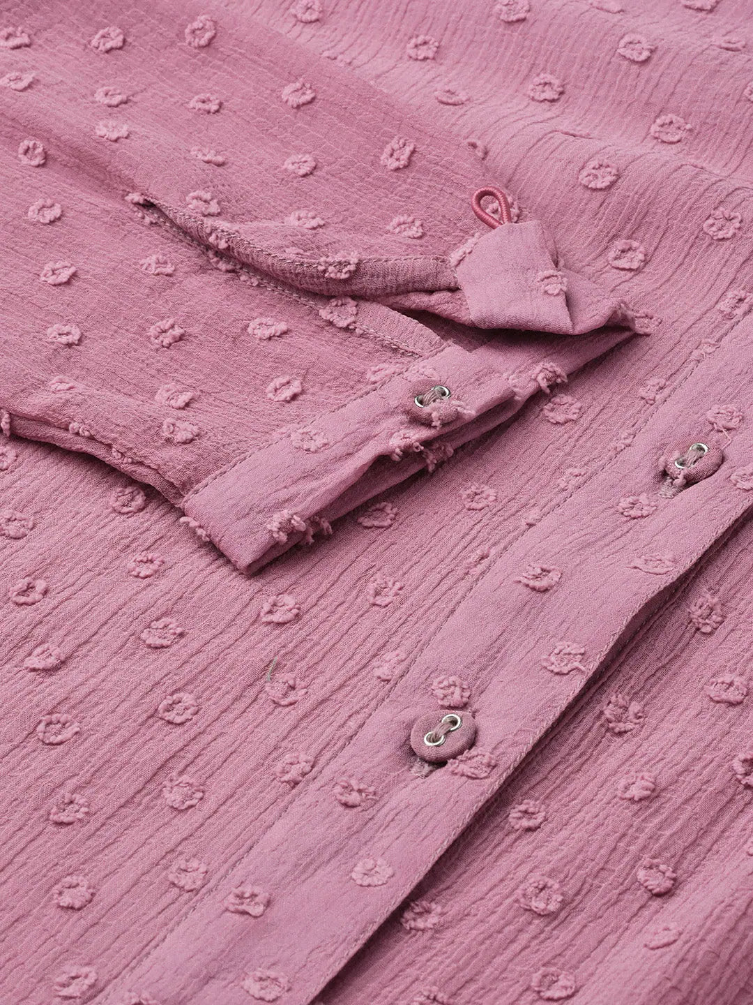 Purple Sheer Shirt - Dobby Boxy Top in Swiss Dobby Fabric