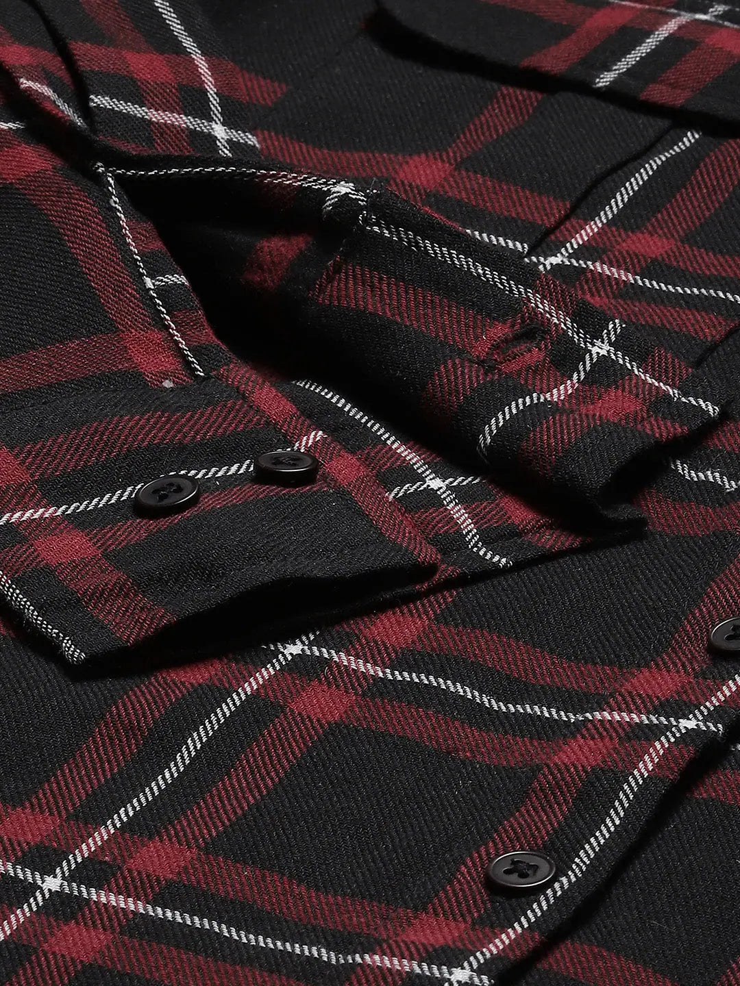 Black Plaid Check Boyfriend Shirt | Classic Cotton Casual Top