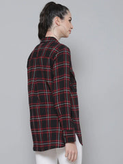 Black Plaid Check Boyfriend Shirt