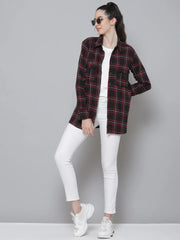 Black Plaid Check Boyfriend Shirt