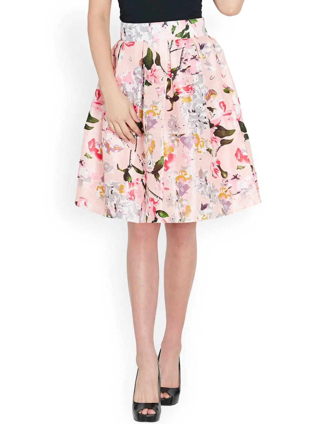 Pink Floral Silk Skirt | Women's Western Wear Clothing