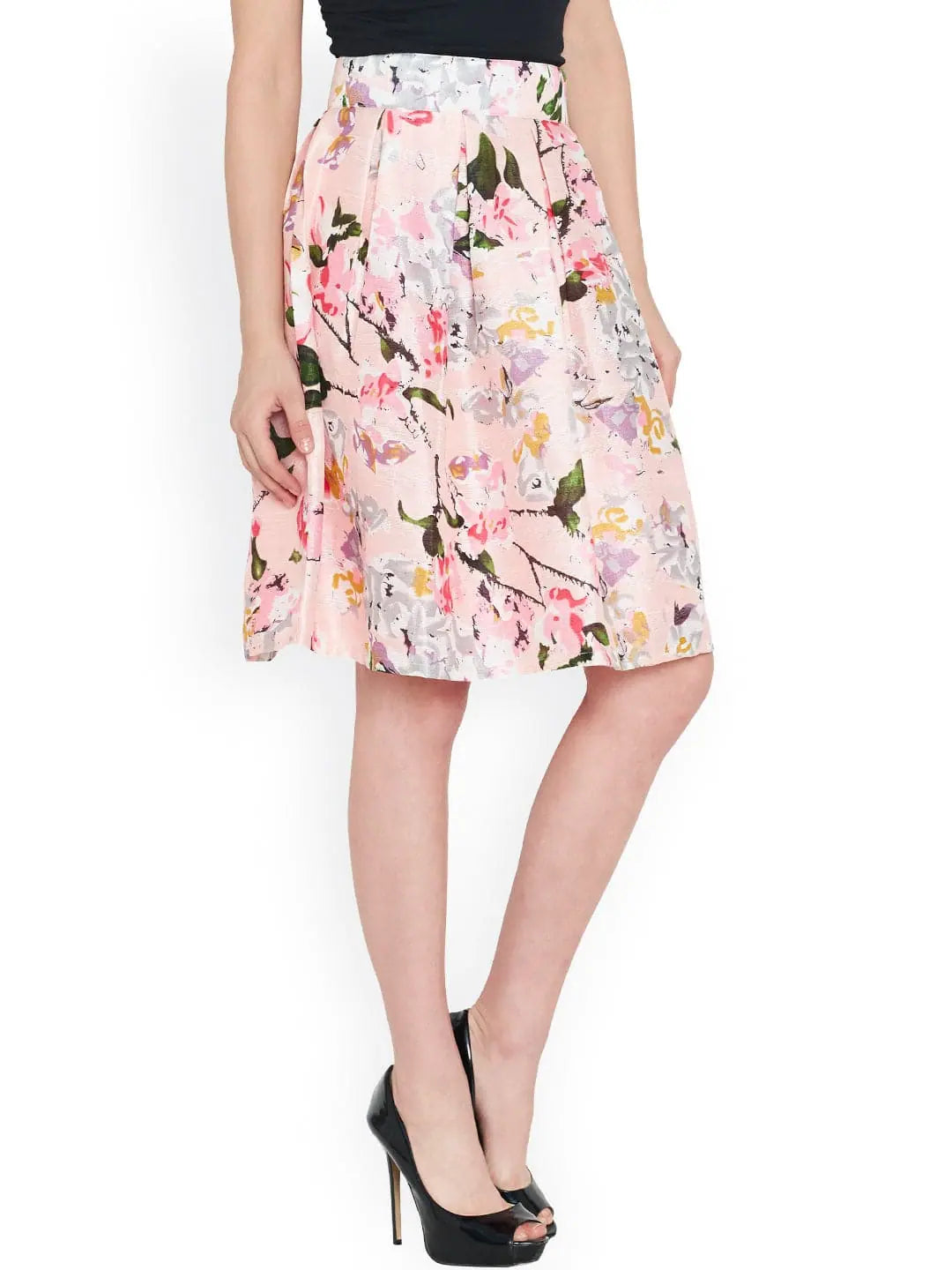 Pink Floral Silk Skirt | Women's Western Wear Clothing