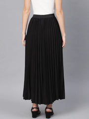 Black Pleated Maxi Skirt