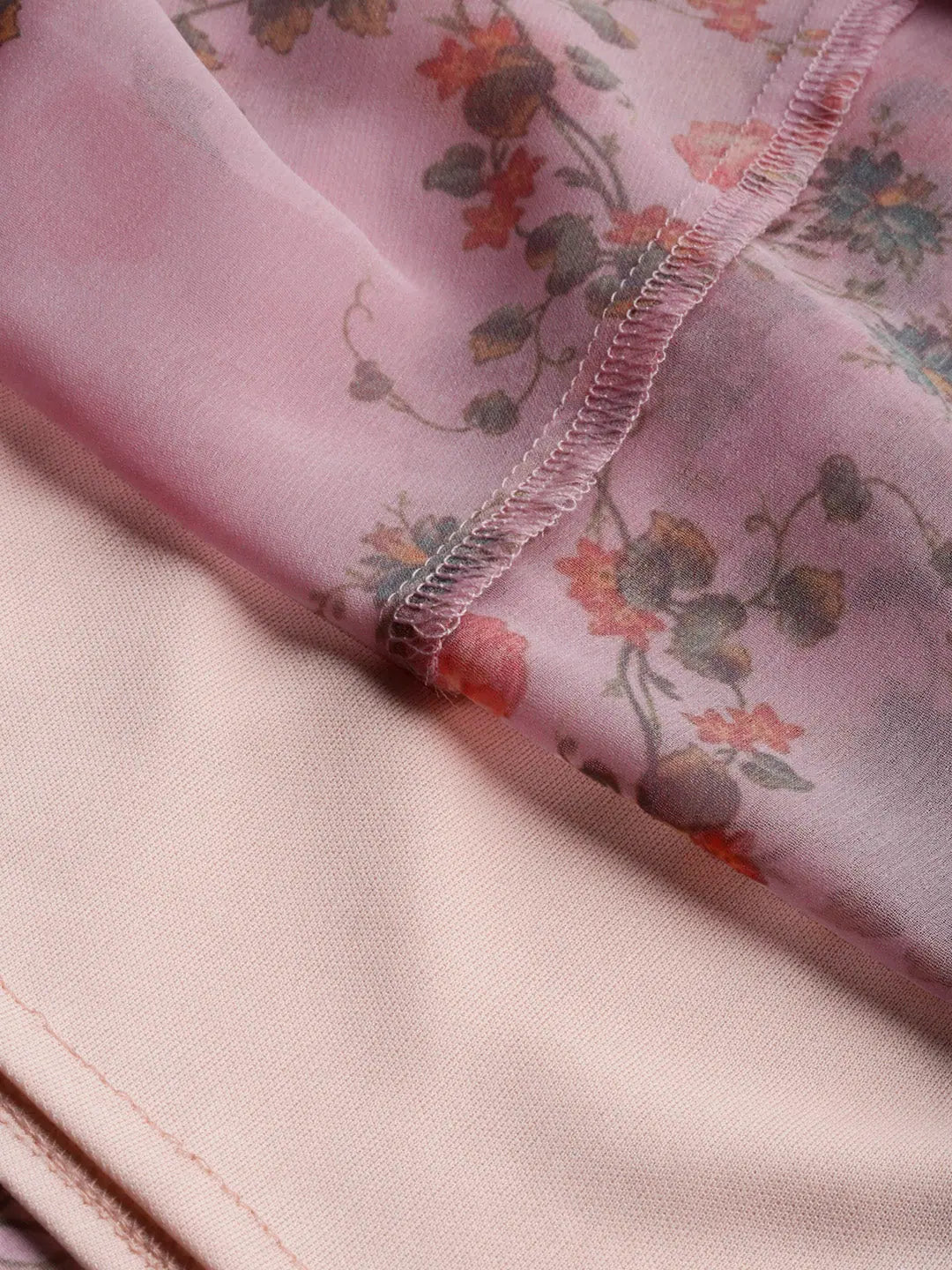 Pink Floral Skirt | A-Line, Georgette | Festive Lehenga