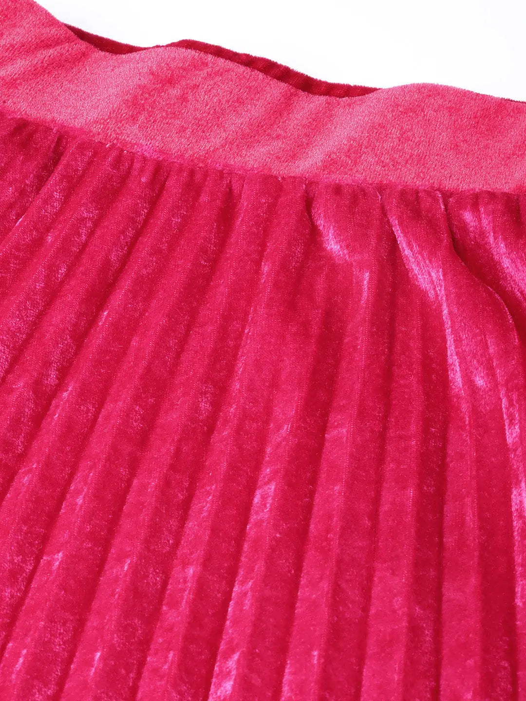 Pink Velvet Pleated Skirt - Women's Western Wear & Outfits