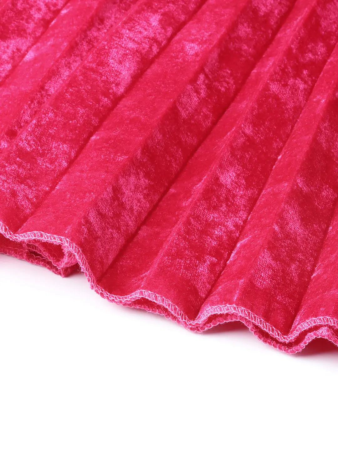 Pink Velvet Pleated Skirt - Women's Western Wear & Outfits