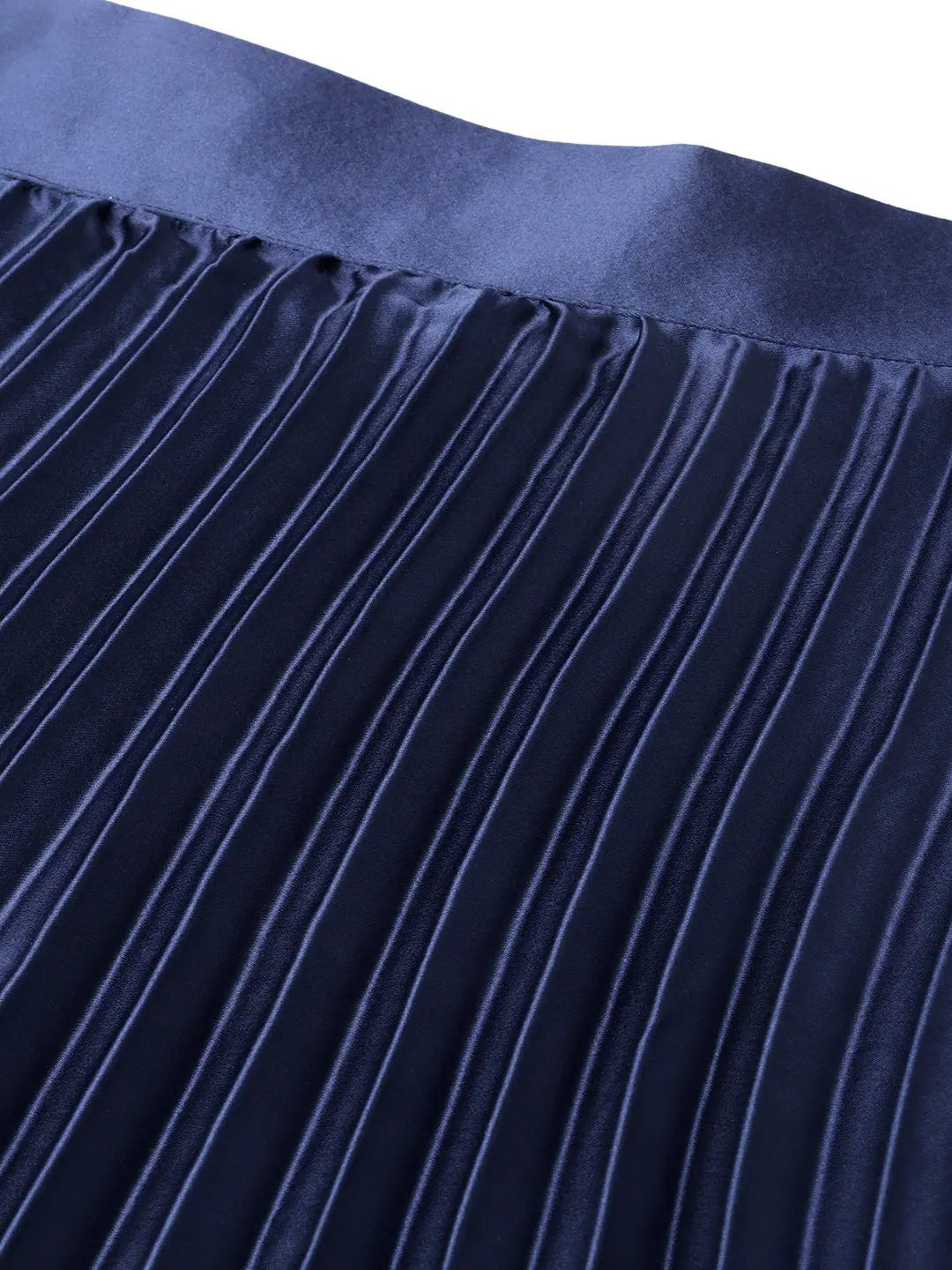 Blue Satin Pleated Maxi Skirt | Women's Western Clothing Sale