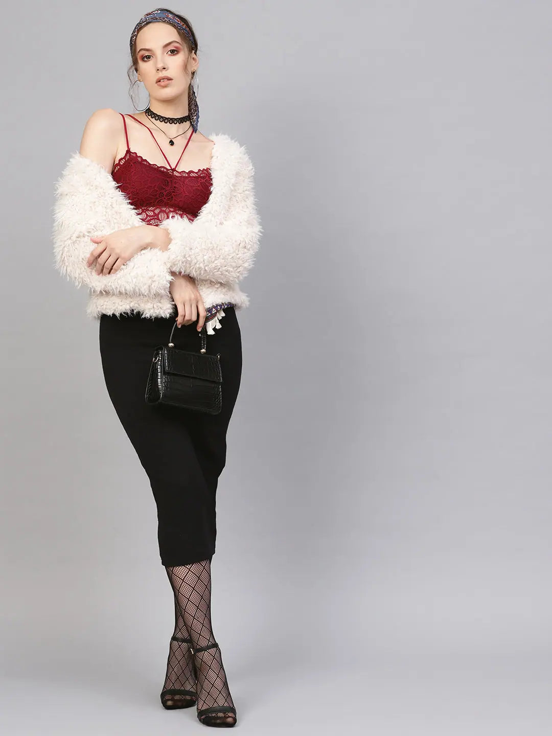 Black Rib Pencil Midi Skirt - Women's Western Clothing Online