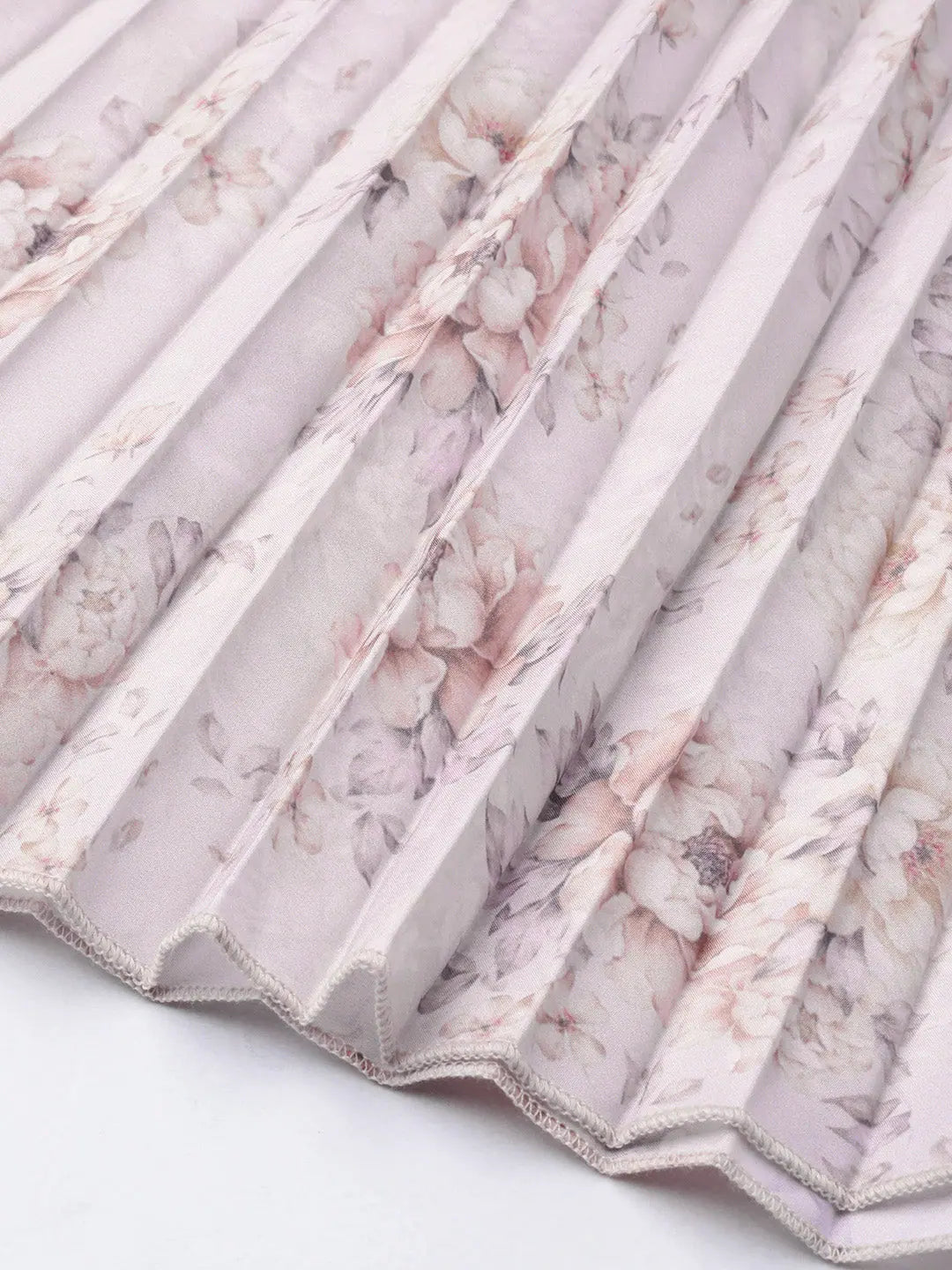 Lavender Floral Pleated Skirt | Western Outfits for Women