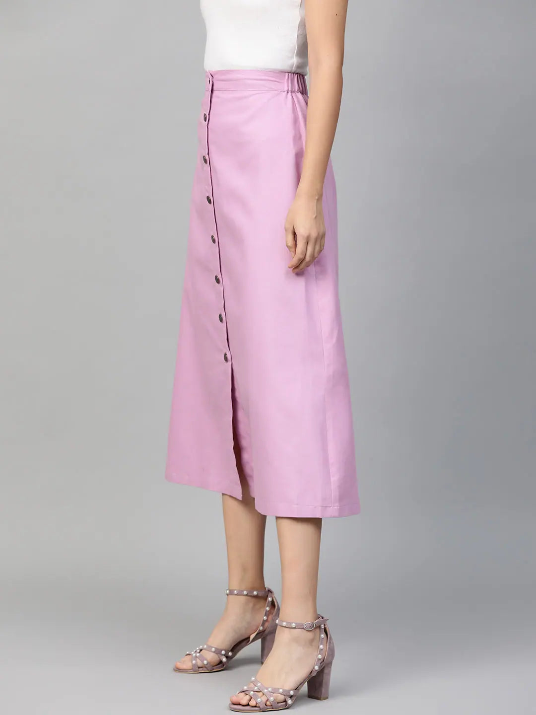 Lavender Denim Longline Skirt | Women's Western Clothing