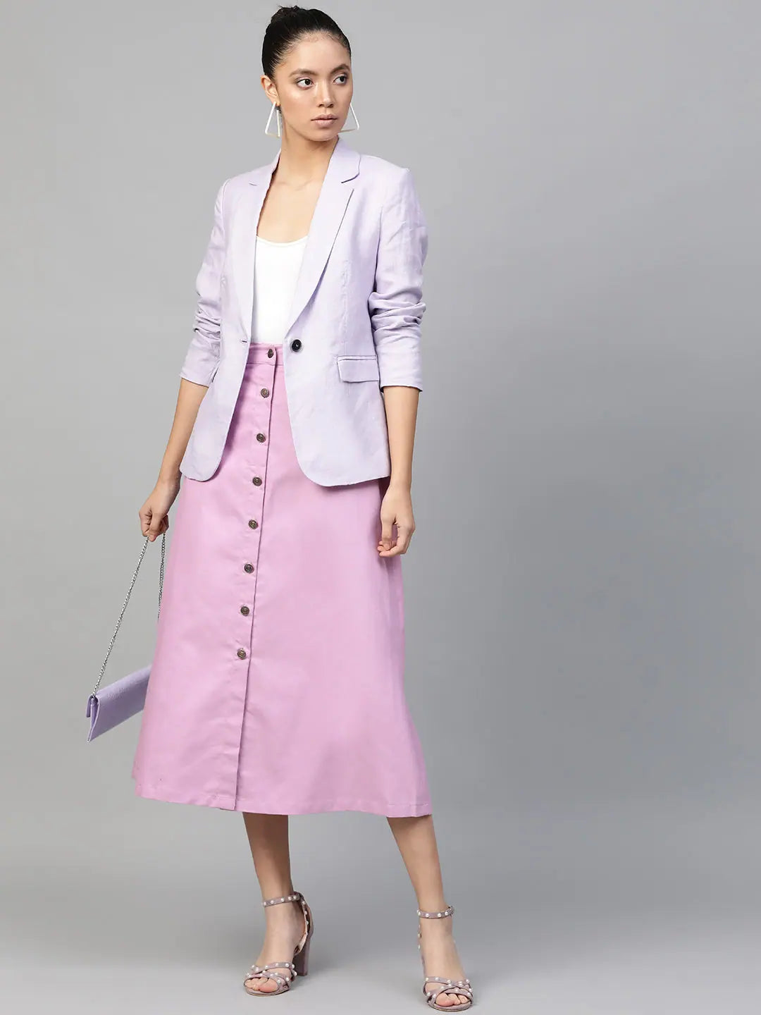 Lavender Denim Longline Skirt | Women's Western Clothing