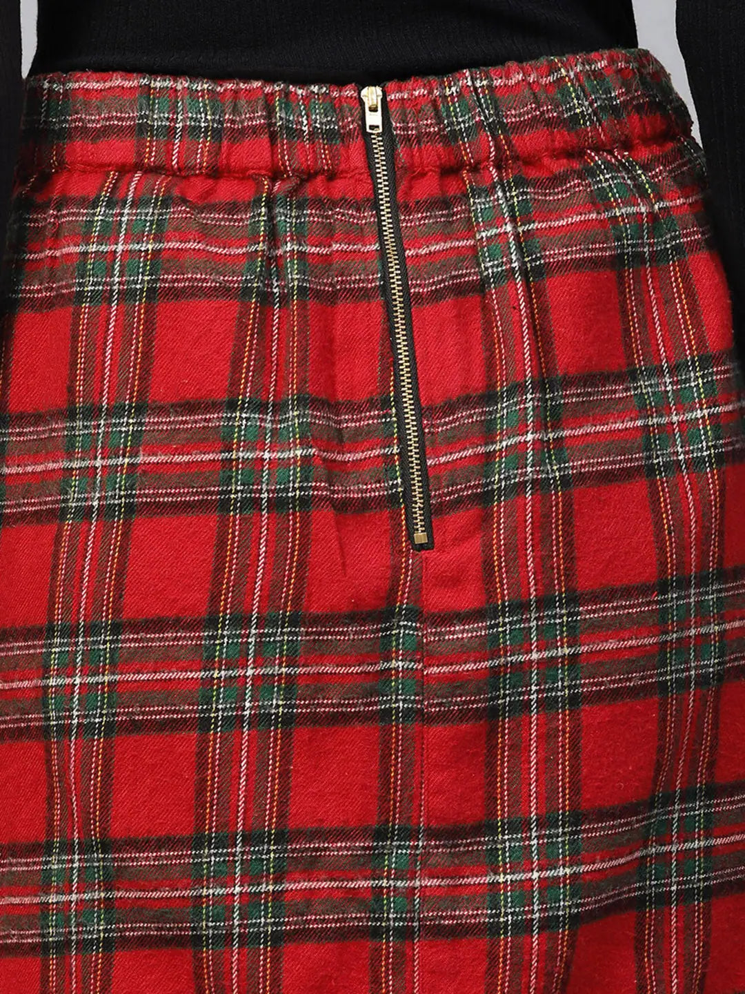 Red Check Pencil Skirt | Party Wear Lehenga Style