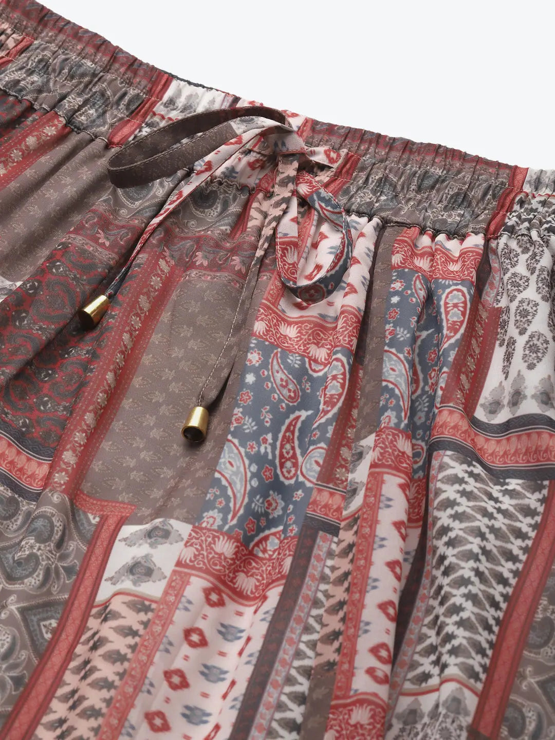 Brown Patch Print Maxi Skirt | Women's Lehenga | Ethnic Style