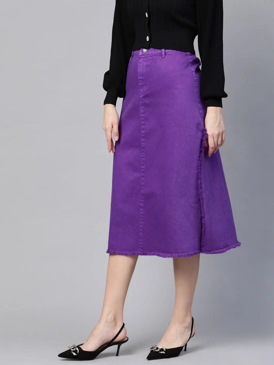 Purple Denim Asymmetrical Skirt | Women's Western Wear