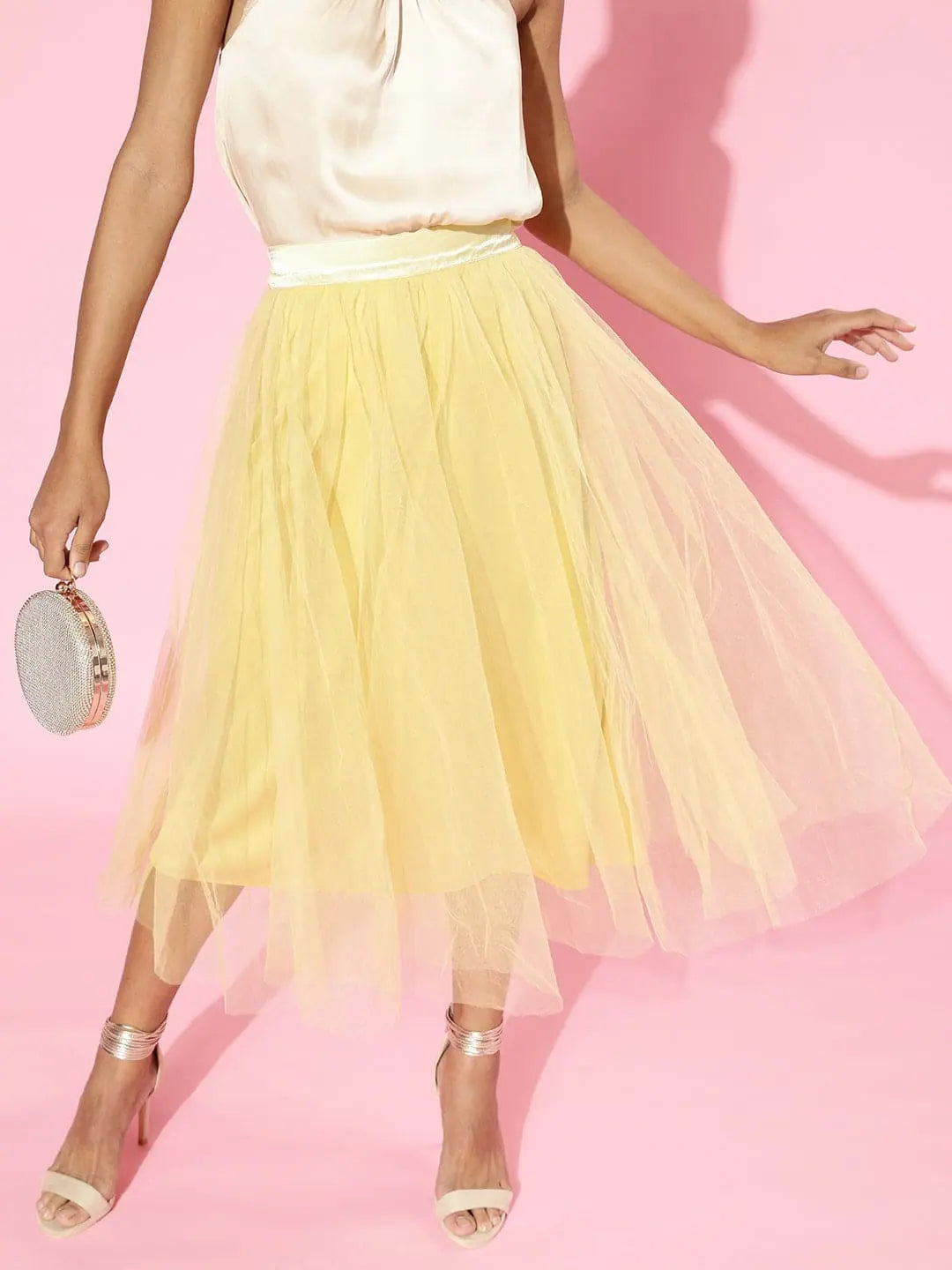 Yellow Tulle Skirt | Women's Western Clothing - Midi Skirt