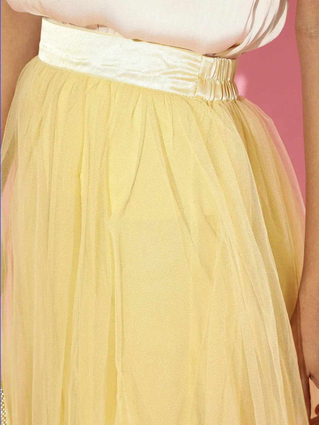 Yellow Tulle Skirt | Women's Western Clothing - Midi Skirt