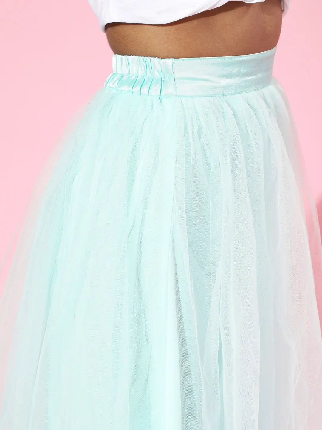 Sea Green Tulle Skirt - Women's Midi Length Skirt