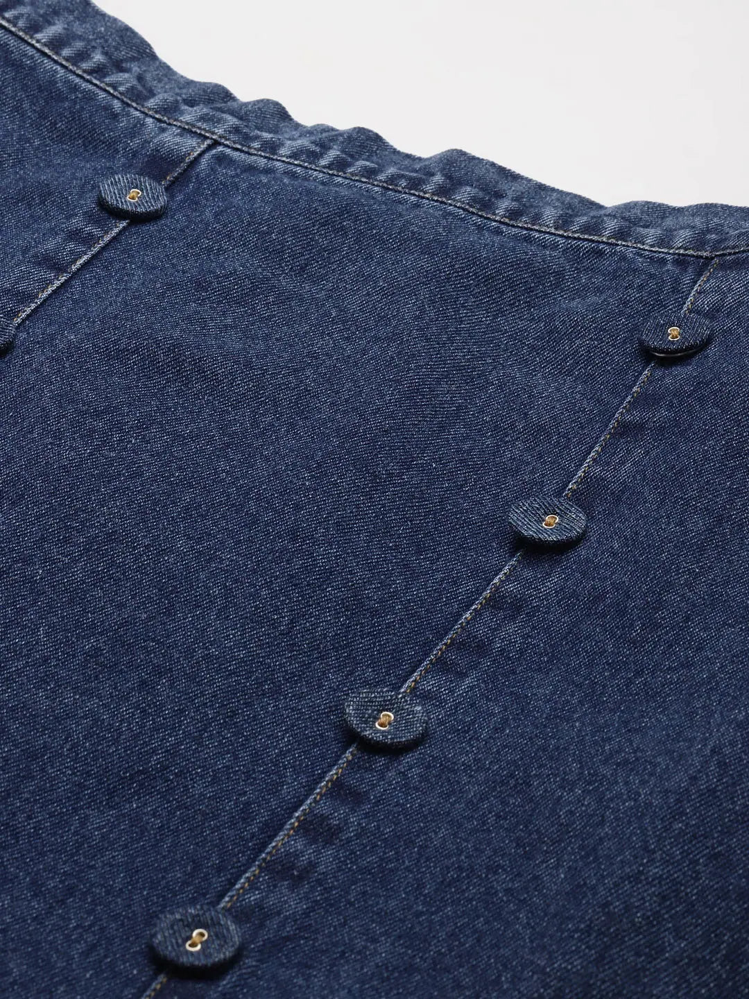 Blue Denim Pencil Midi Skirt | Women's Lehenga for Women