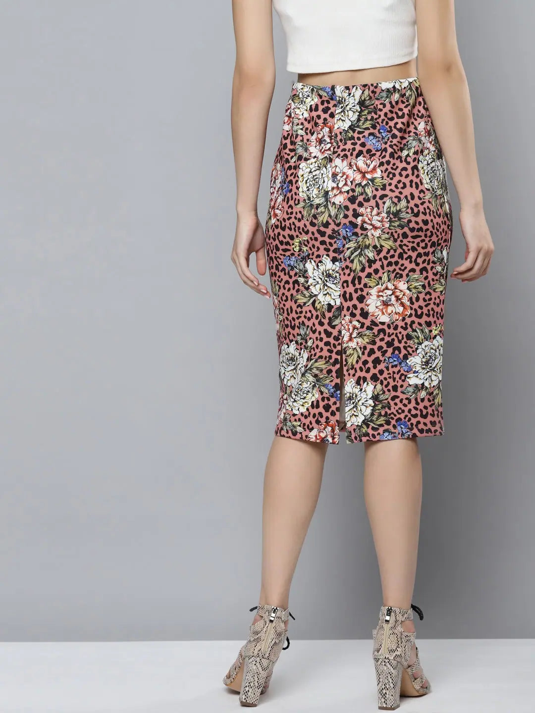 Pink Animal Floral Skirt - Women's Lehenga Alternative