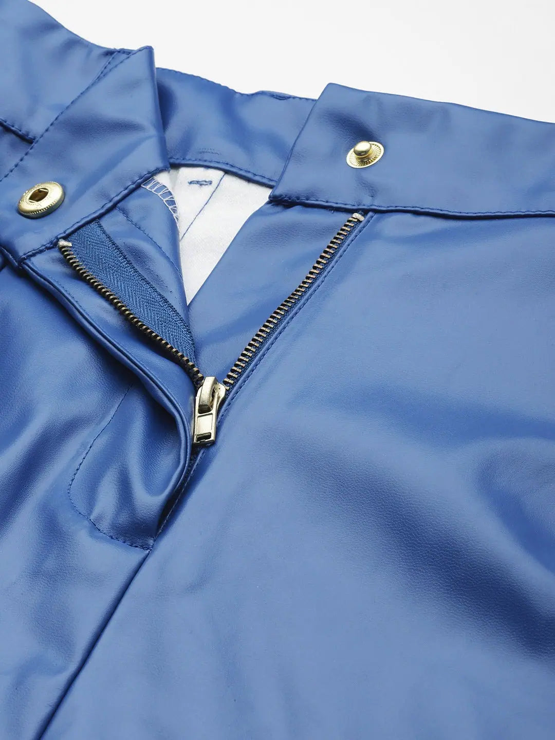 Royal Blue PU A-Line Skirt | Women's Designer Fashion