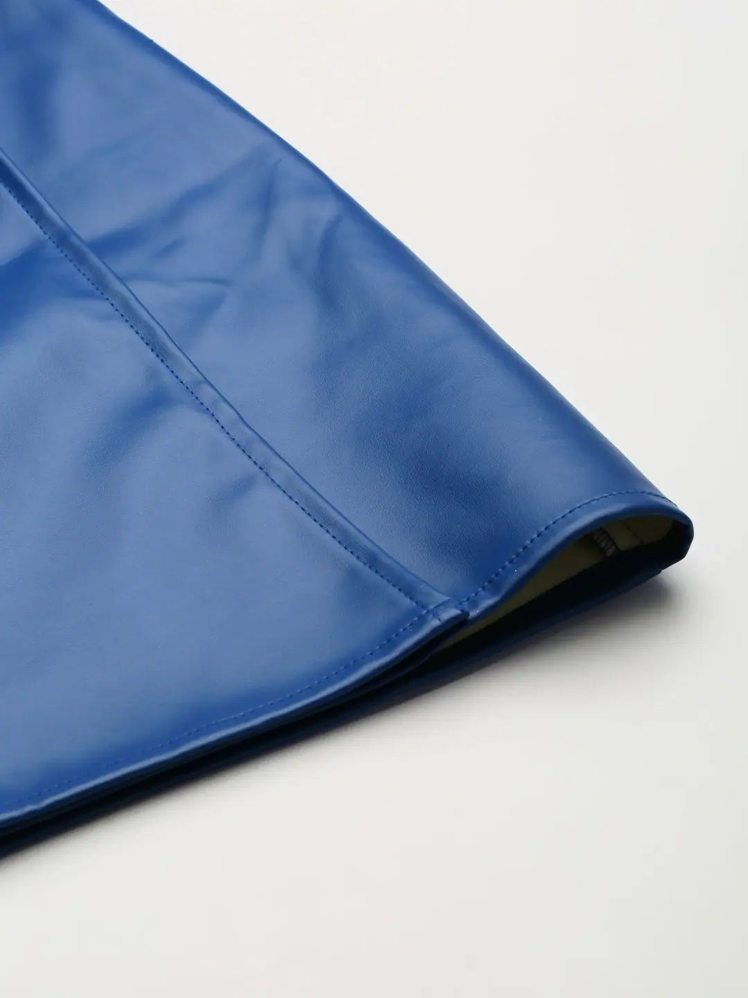 Royal Blue PU Wrap Mini Skirt - A-Line Mini Skirt